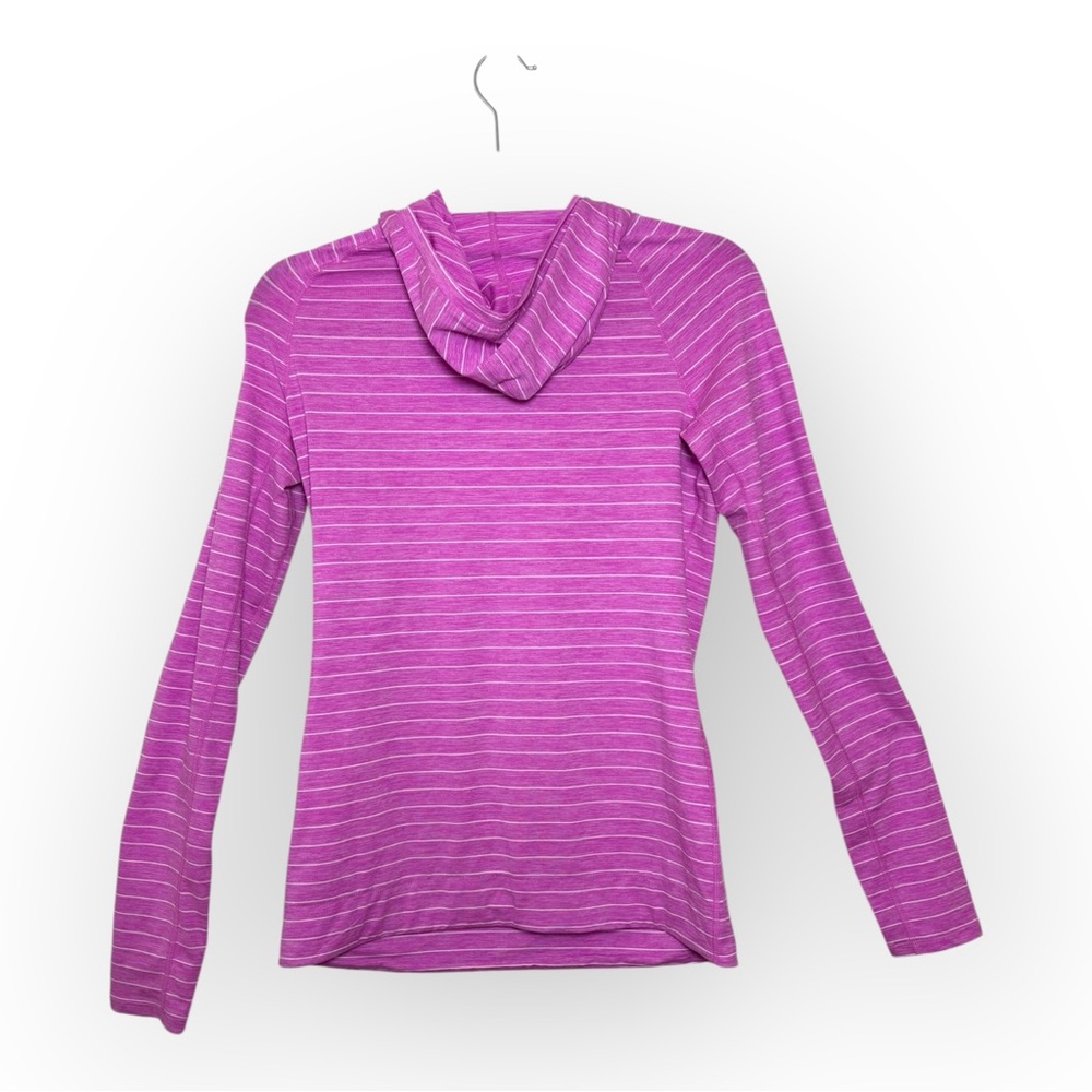 GapFit Hot Pink Stripe Performance Hoodie Athletic Running Yoga XS - Picture 3 of 9